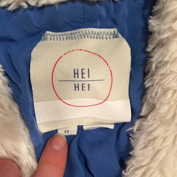 Anthropologie White Sherpa Cropped Coat - Picture 6 of 7